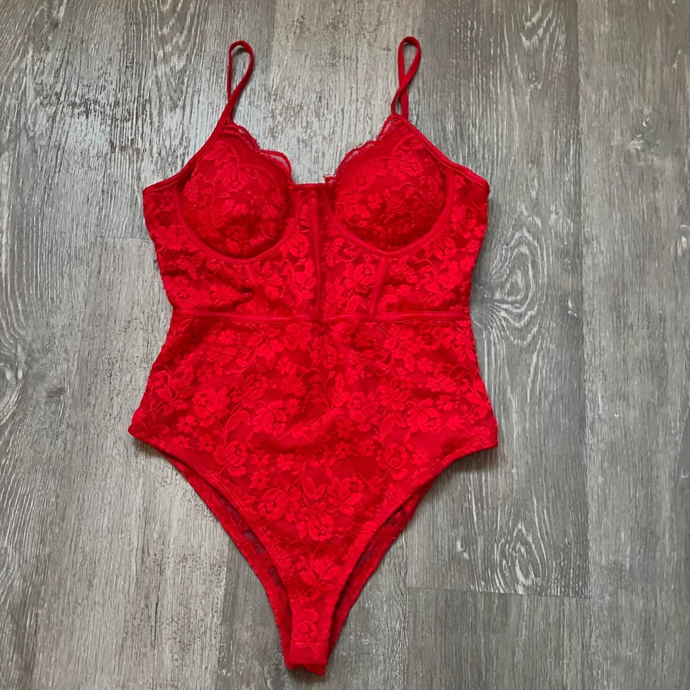 Red Lace Bodysuit